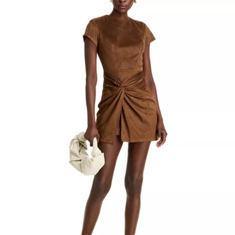 AQUA faux suede dress